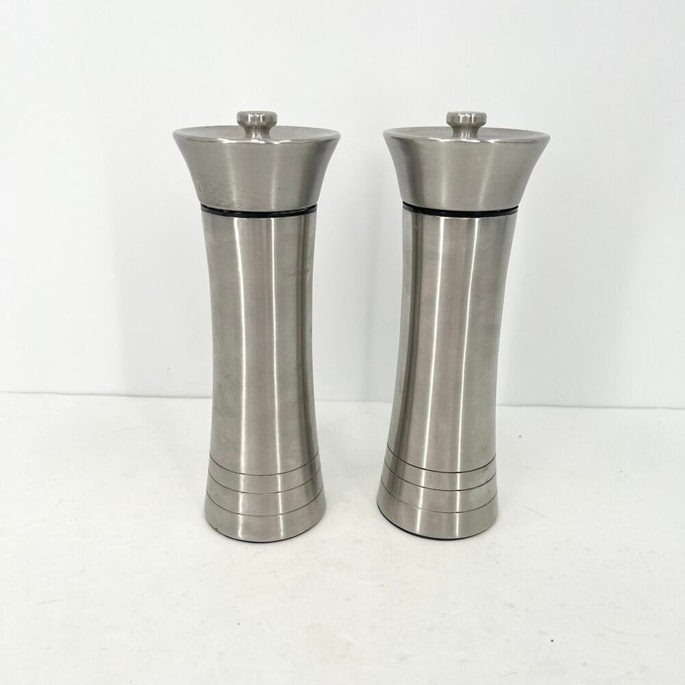 Cole & Mason England Salt Pepper Grinder Mill Set 2pc Stainless Steel
